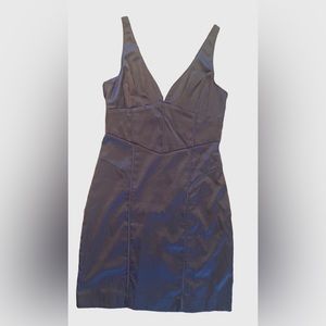 Forever 21 Deep V Satin Corset Dress M Grey NWT